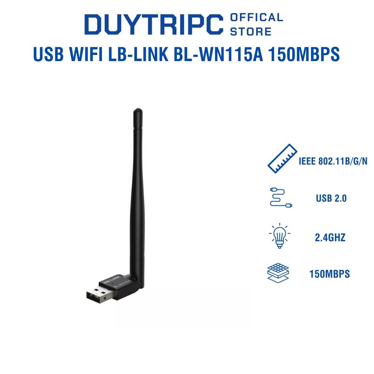USB Wifi LB-Link BL-WN115A 150Mbps – Bộ Thu Wifi Mini Chuẩn N, Cắm Là Dùng Cho PC/Laptop